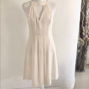 Ted Baker London Silk Ivory Pleated Halter Dress